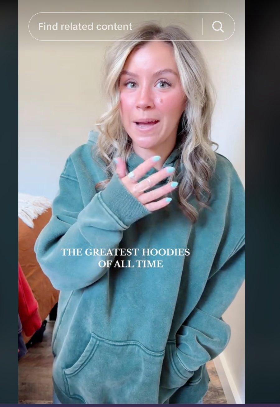 creator selling a hoodie on tiktok